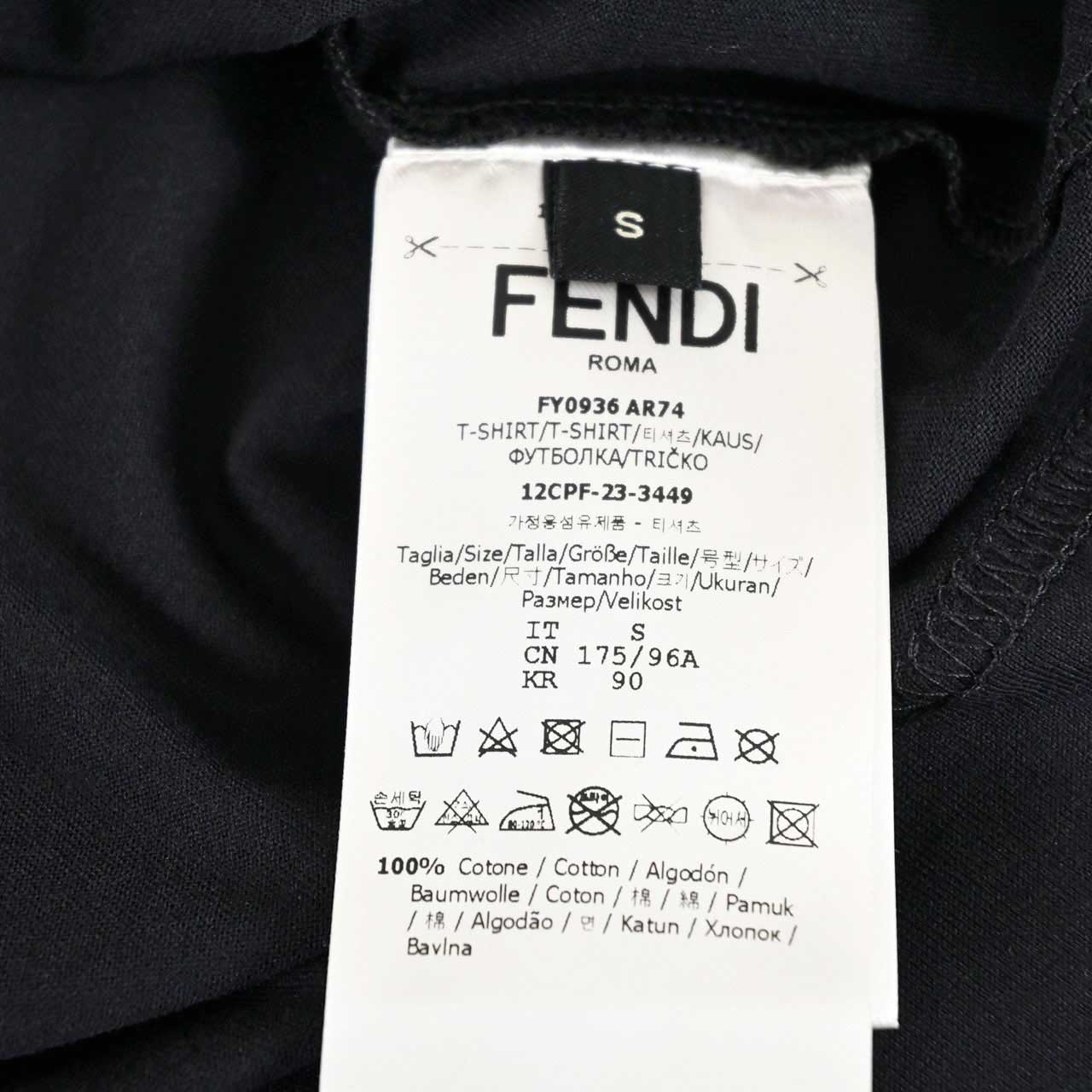 ★フェンディ FENDI Tシャツ AR74 FY0936 F0QA1 ブラック 2024SS メンズ