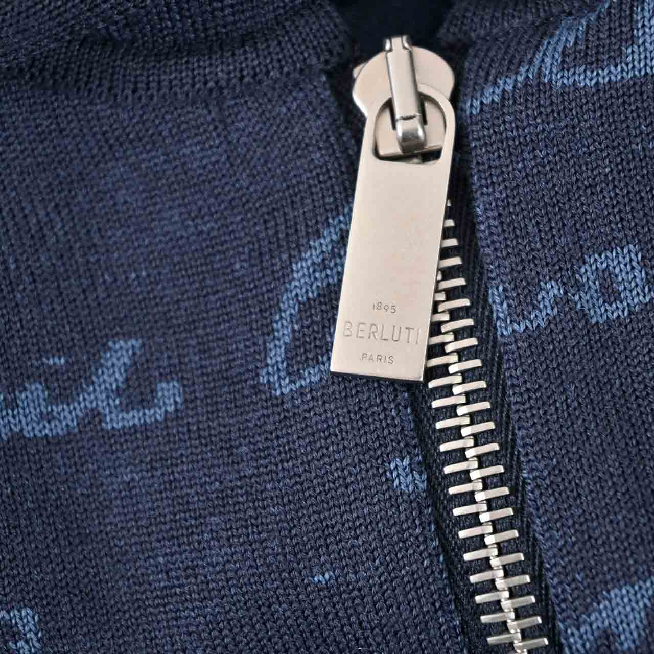 ★ベルルッティ BERLUTI ジップアップパーカー YWBG 47N KNITWEA R27KZL01 001 47N ネイビー メンズ
