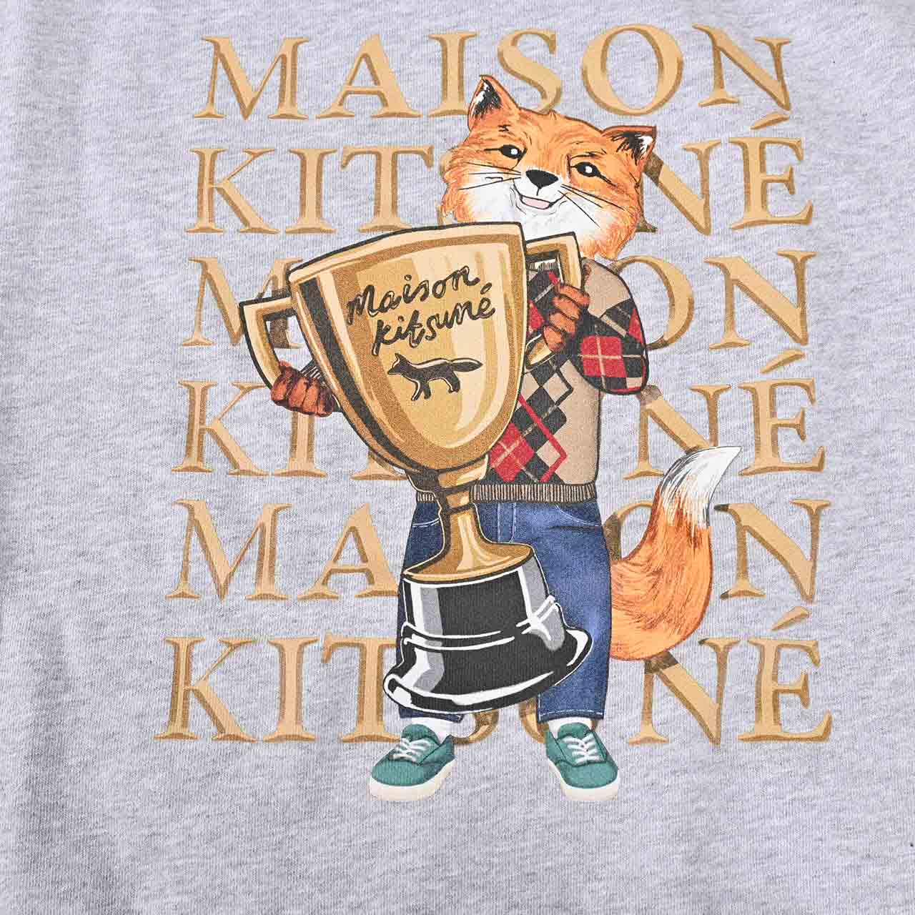 ★メゾン キツネ MAISON KITSUNE トレーナー LM00311KM0001 H150 グレー  メンズ