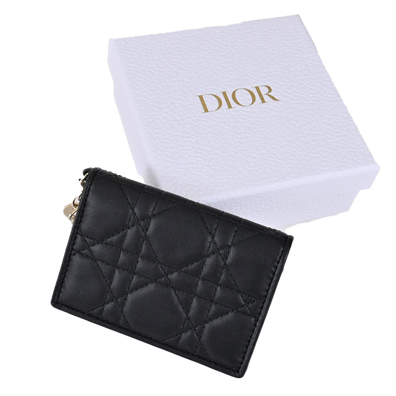 ★クリスチャンディオール CHRISTIAN DIOR 名刺入れ Lady Dior Bloom S0011ONMJ M900 ブラック 2025SS レディース