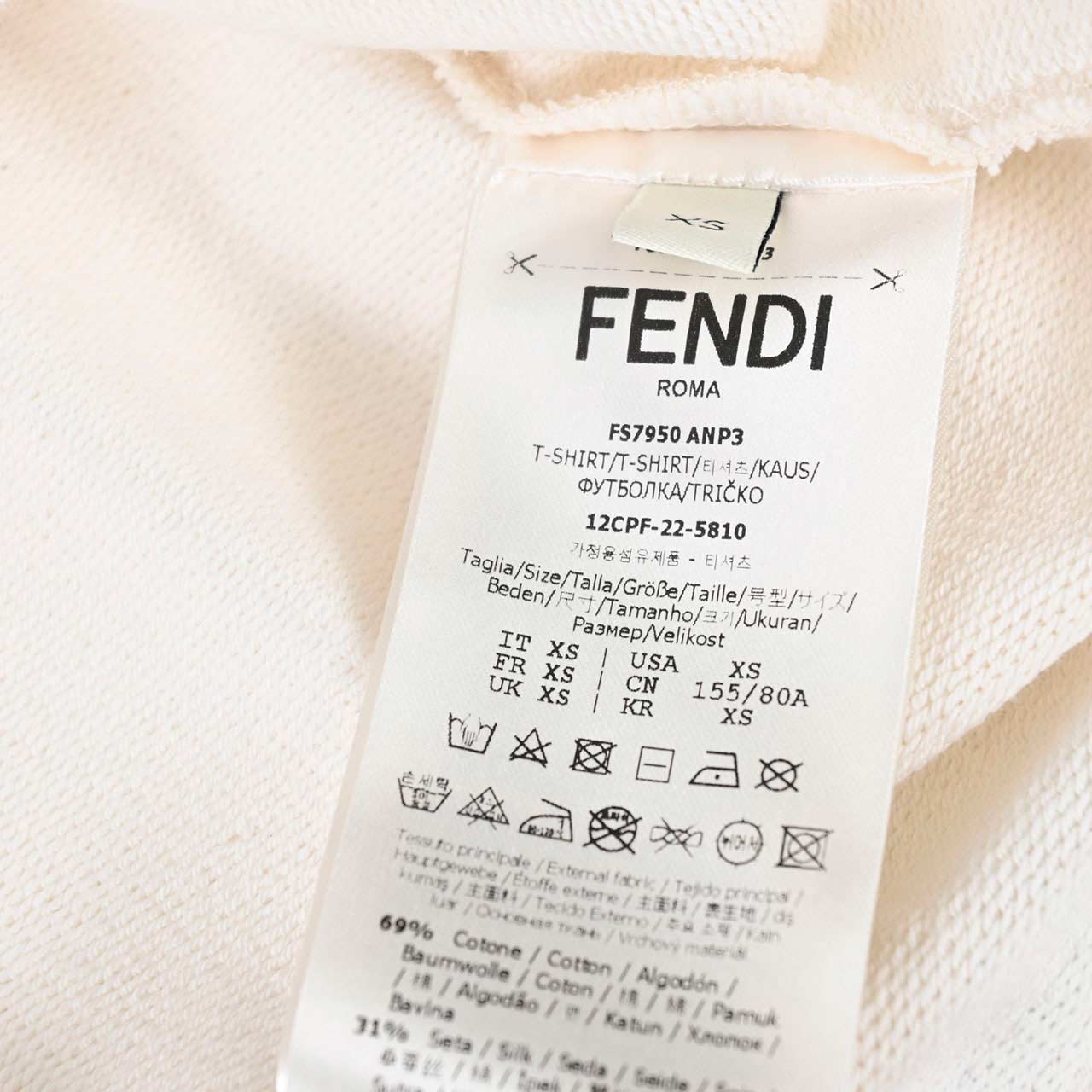 ★フェンディ FENDI Tシャツ FS7950 ANP3 F0ZNM ホワイト  レディース