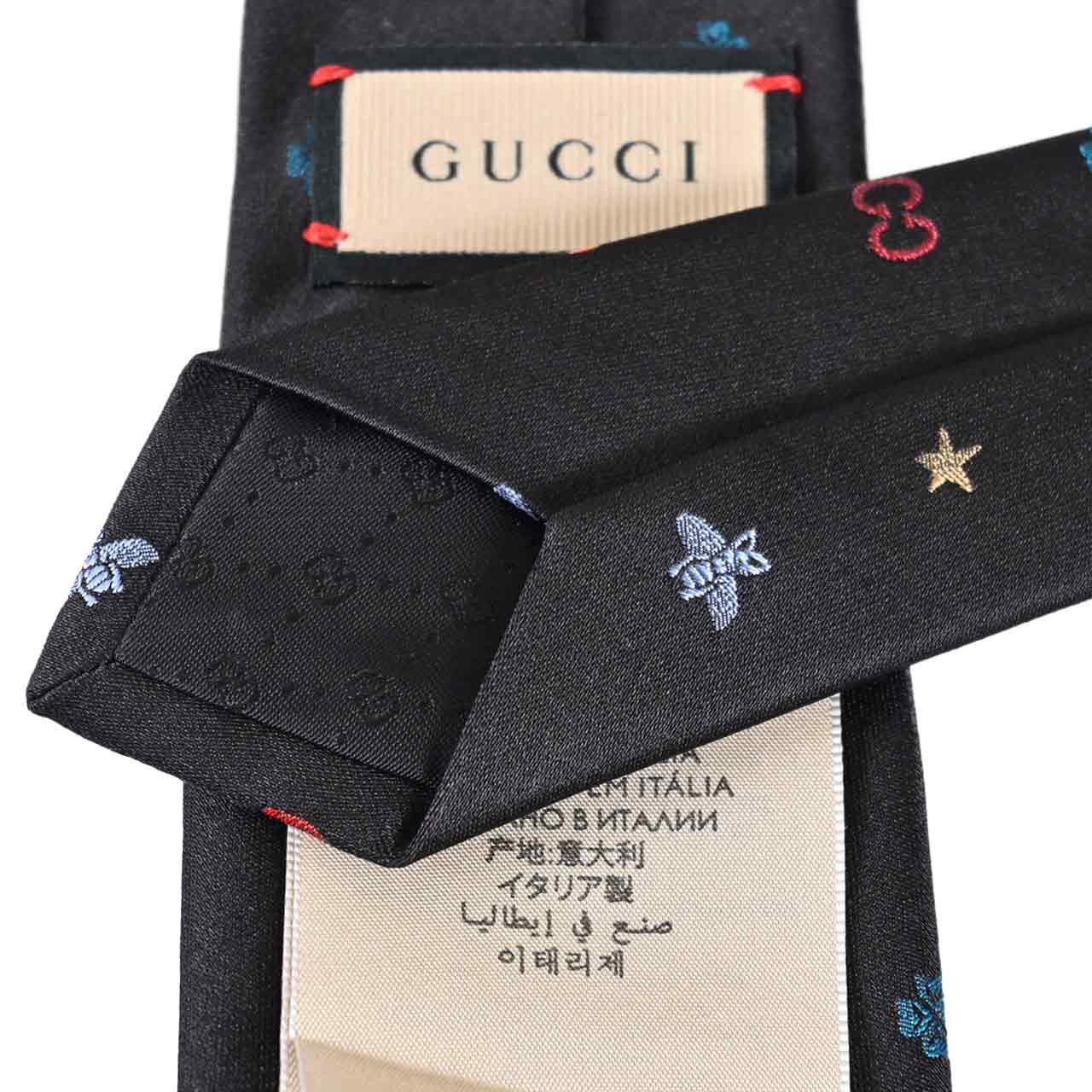 ★グッチ GUCCI ネクタイ 571819 1000 ブラック 2024SS メンズ