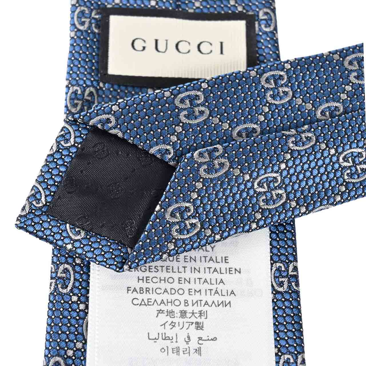 ★グッチ GUCCI ネクタイ 408865 4477 ブルー  メンズ