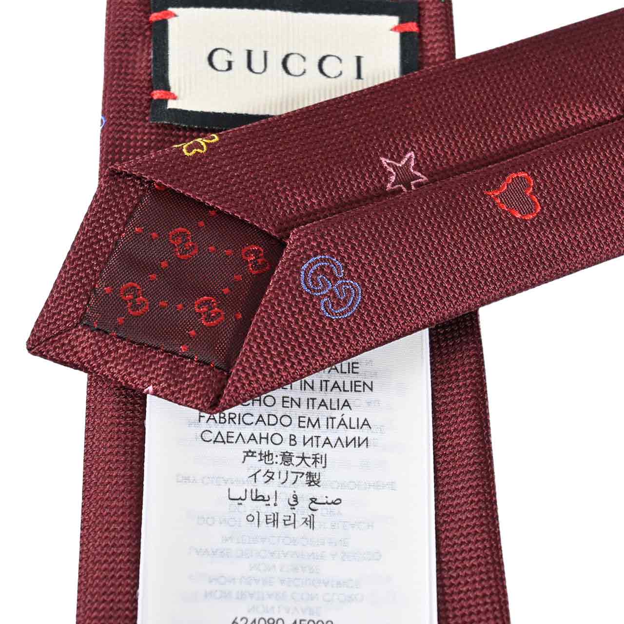 ★グッチ GUCCI ネクタイ 624090 6200 レッド  メンズ