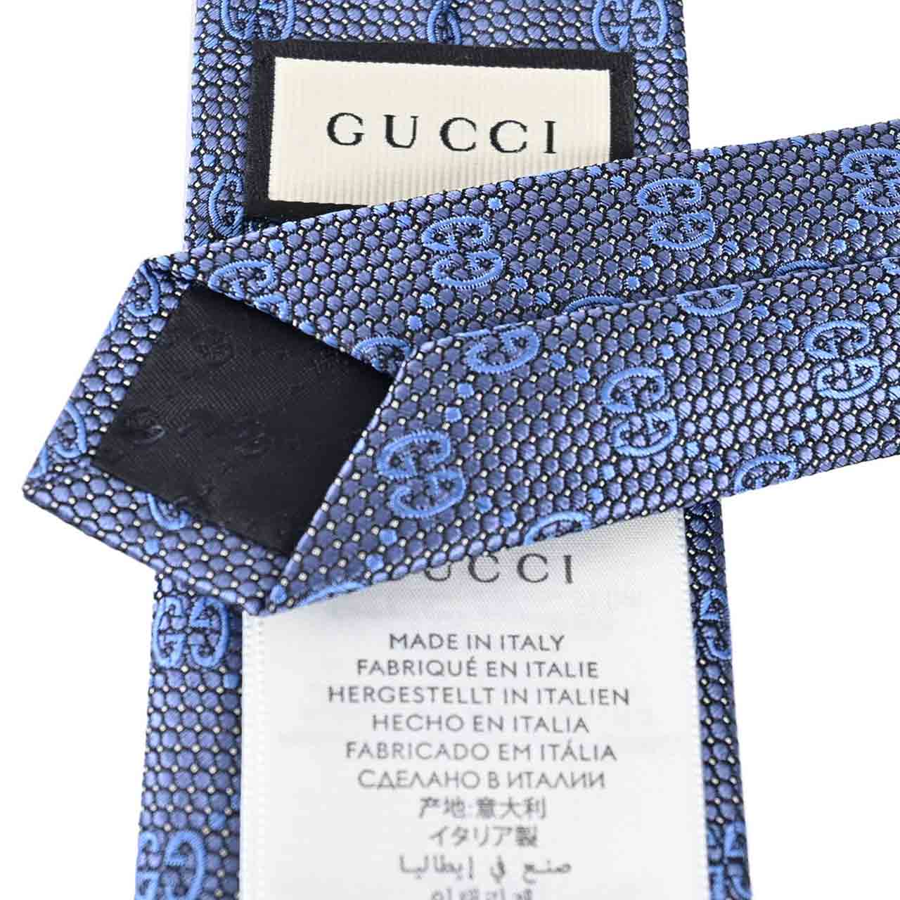 ★グッチ GUCCI ネクタイ 408865 4369 ブルー  メンズ