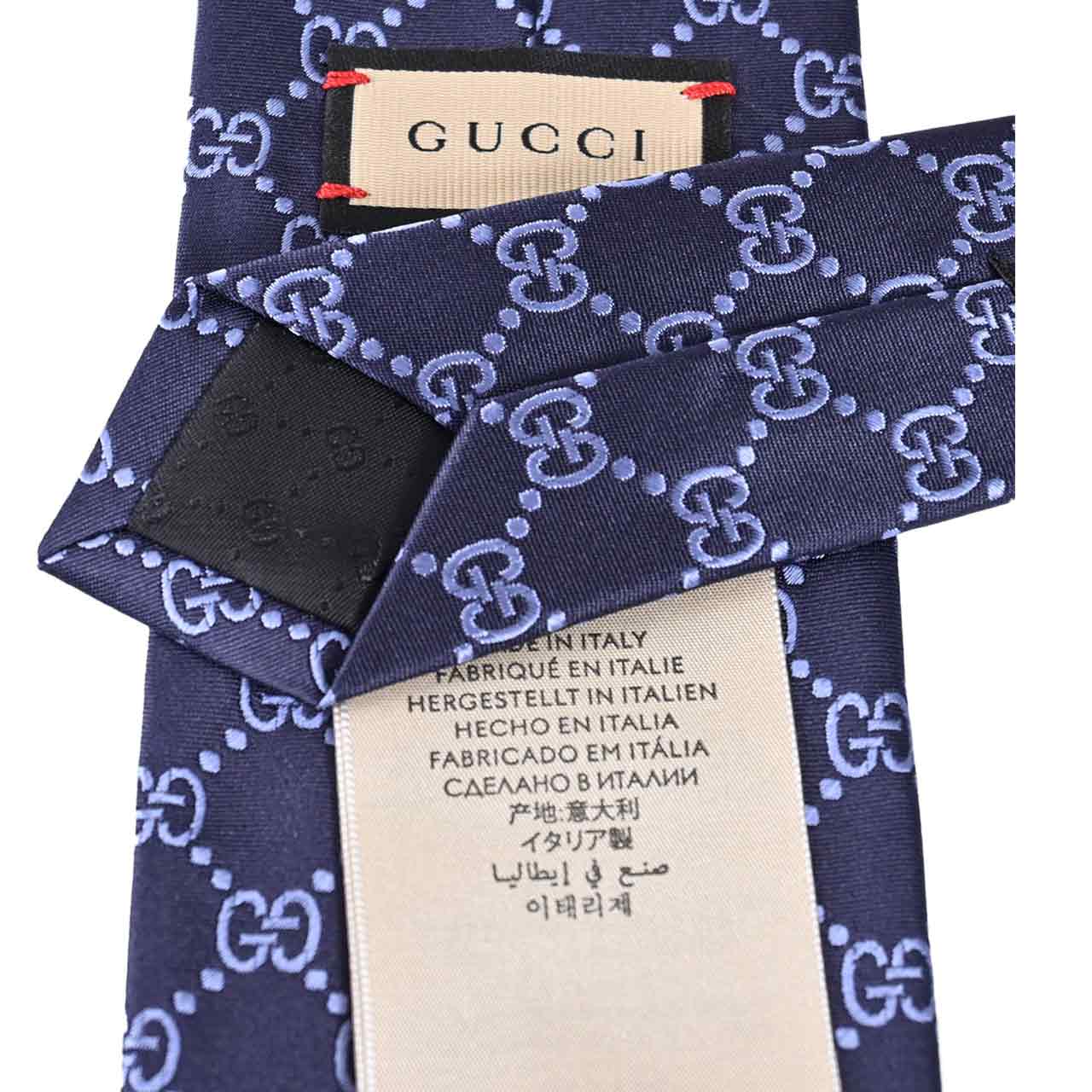 ★グッチ GUCCI ネクタイ 499695 4068 ネイビー  メンズ