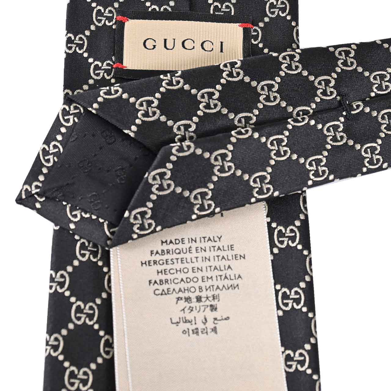 ★グッチ GUCCI ネクタイ 456524 1079 ブラック  メンズ