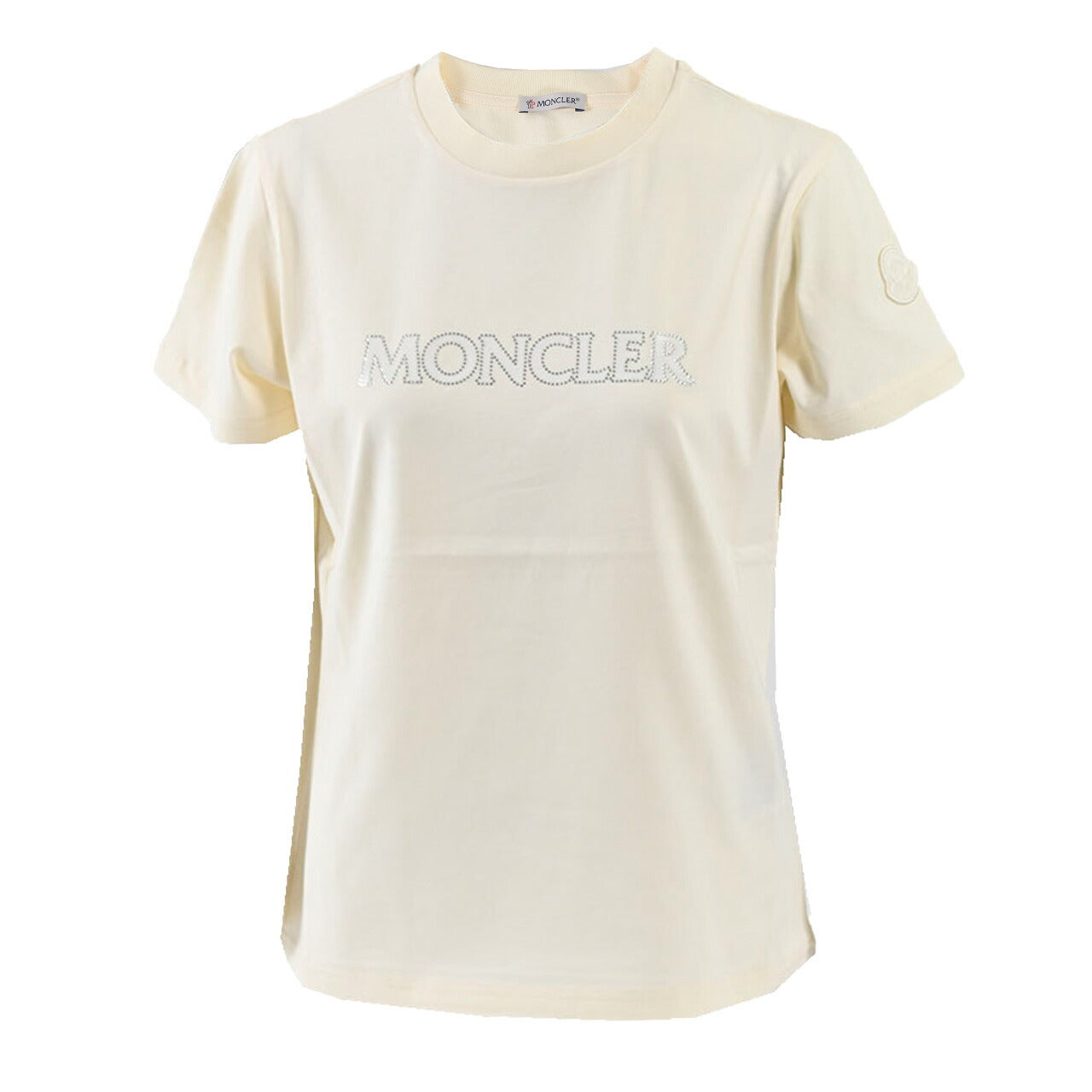 ★モンクレール MONCLER クルーネック半袖Ｔシャツ MANICA　CORTA 89AIJ 8C000 21 034 クリーム 2024SS レディース