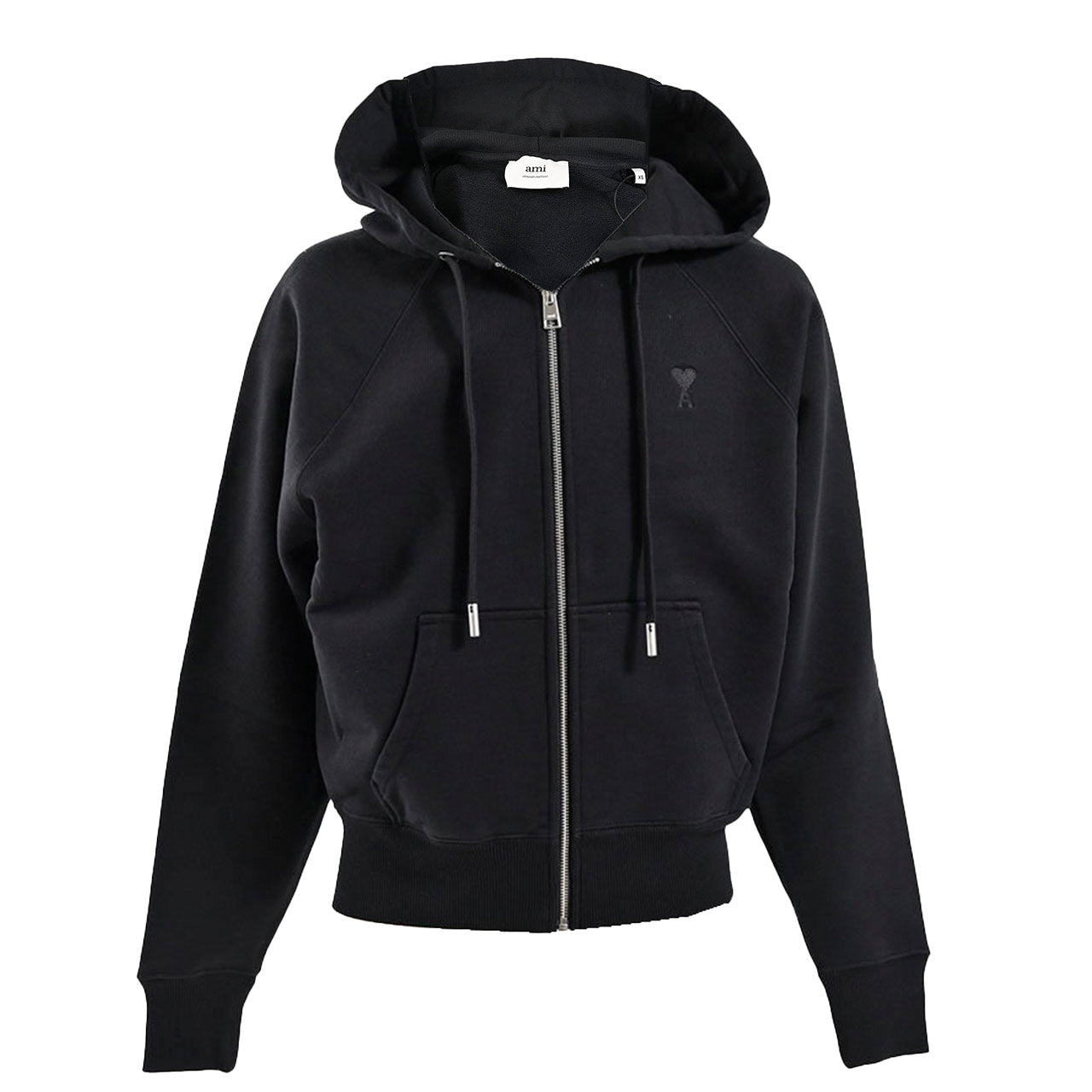 ★アミ AMI ジップアップパーカー HSW474.747 001 ブラック メンズ
