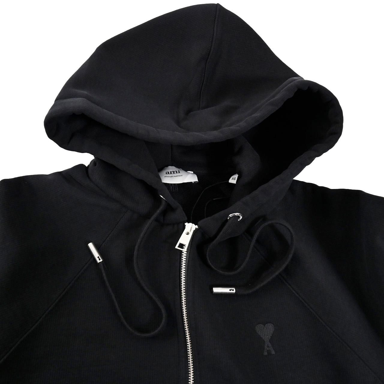 ★アミ AMI ジップアップパーカー HSW474.747 001 ブラック メンズ