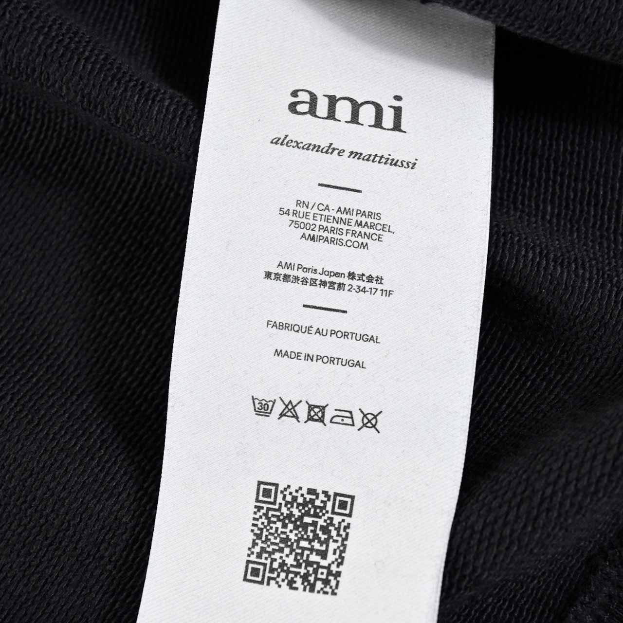 ★アミ AMI ジップアップパーカー HSW474.747 001 ブラック メンズ