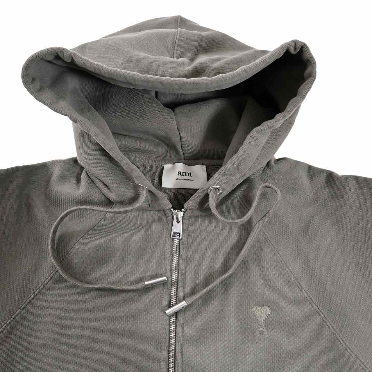 ★アミ AMI ジップアップパーカー HSW474.747 0953 グリーン メンズ