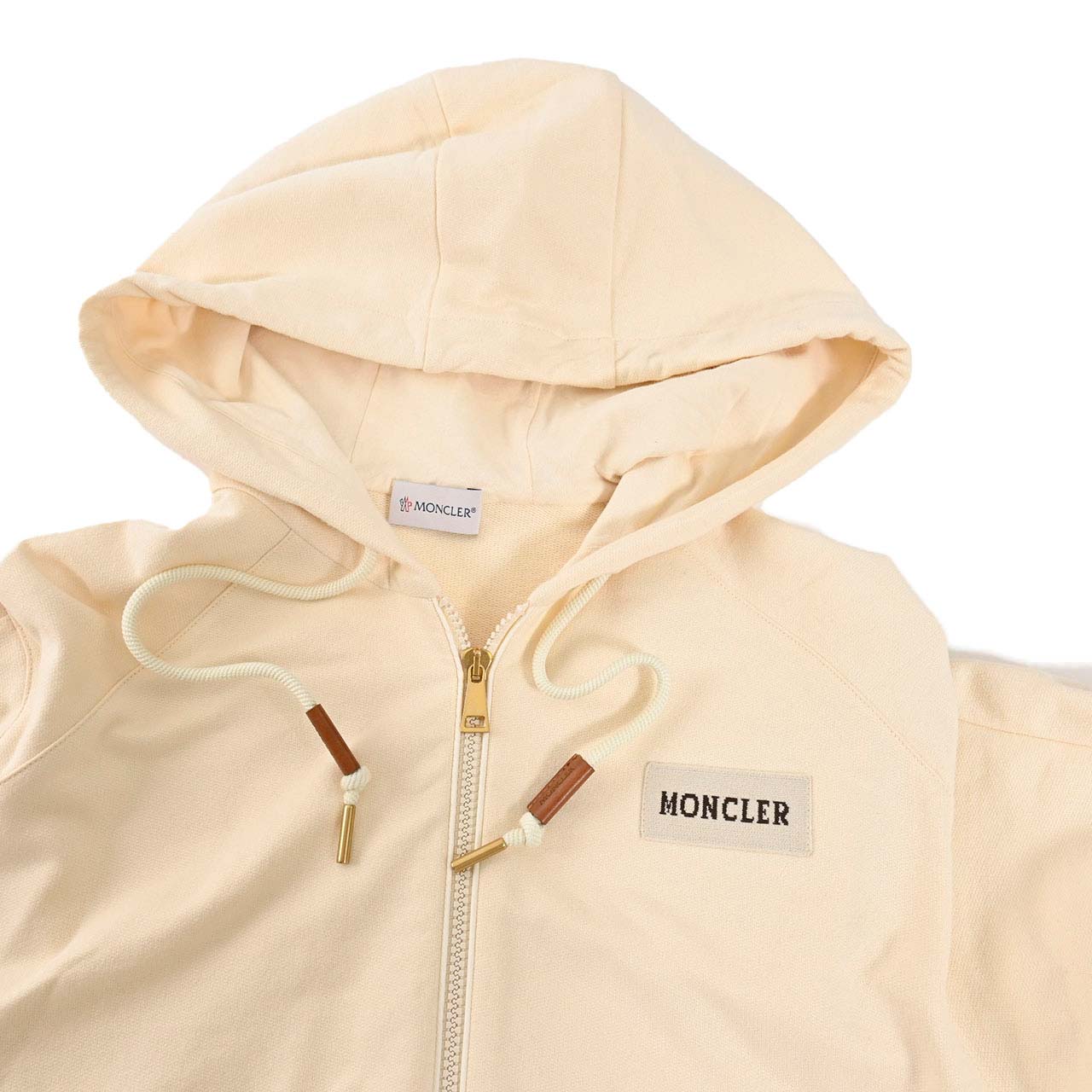 ★モンクレール MONCLER ジップアップパーカー 8G0003789A1K 050 クリーム 2025年春夏 レディース