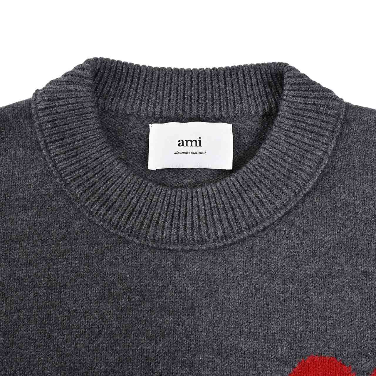 ★アミ AMI セーター BFUKS006.018 084 グレー メンズ