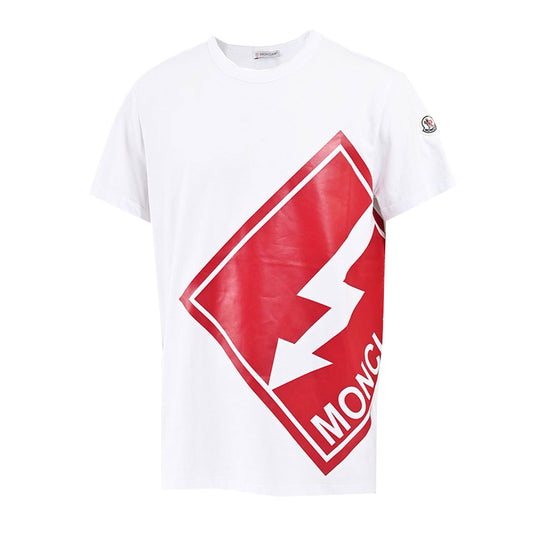 ★モンクレール MONCLER クルーネック半袖Ｔシャツ 8C01108 8390Y 001 ホワイト  メンズ