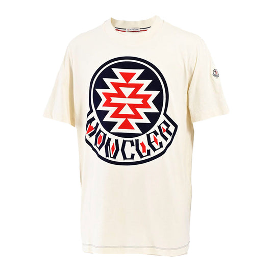 ★モンクレール MONCLER クルーネック半袖Ｔシャツ 8C01116 8390Y 002 クリーム  メンズ