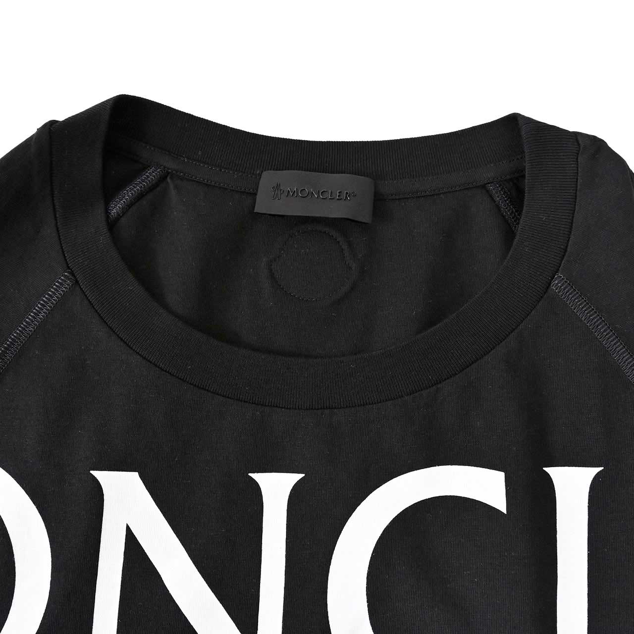★モンクレール MONCLER クルーネック半袖Ｔシャツ 8C01112 8390Y 999 ブラック  メンズ