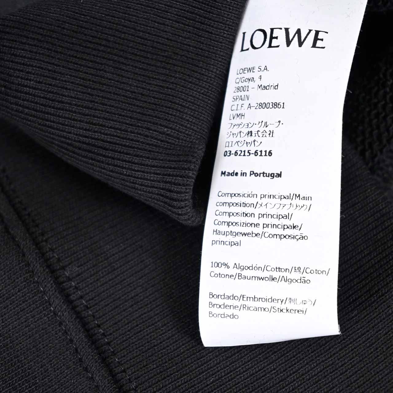 ★ロエベ LOEWE スウェットトレーナー H526Y24J26 1100 ブラック  メンズ