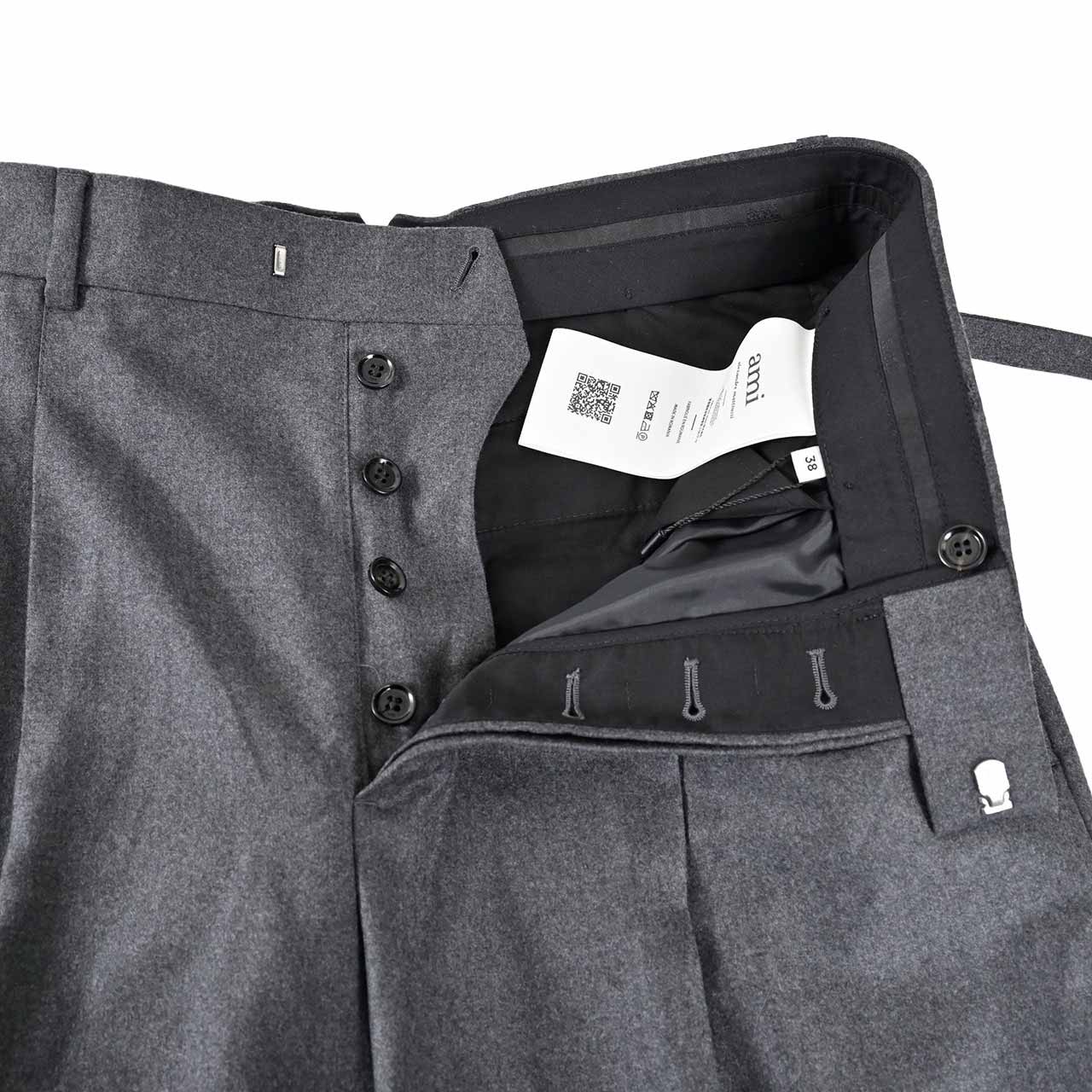 ★アミ AMI パンツ HTR812.WV0023 020 グレー メンズ