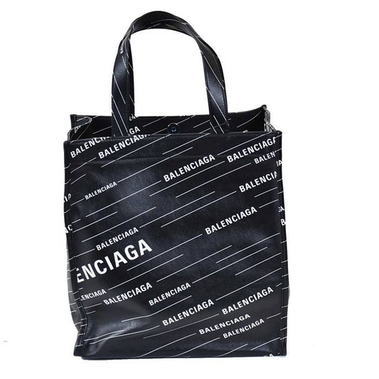 ★バレンシアガ レザー トートバッグ BALENCIAGA 552870 0XTON 1070 ブラック ホワイト メンズ レディース