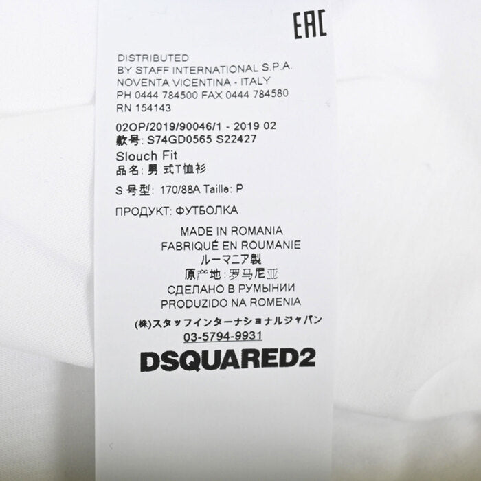 ディースクエアード 半袖 Tシャツ DSQUARED2 S74GD0565 S22427 100 ホワイト メンズ