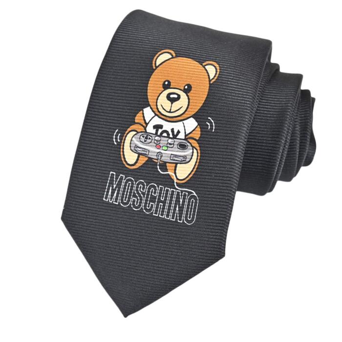 モスキーノ ネクタイ ７.５CM MOSCHINO M5412 55050-1 ブラック　2020年秋冬 メンズ