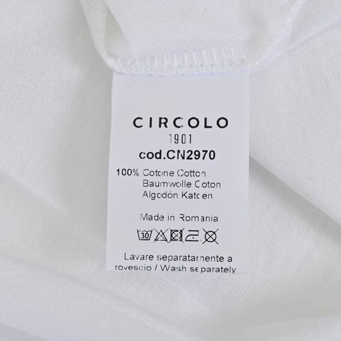 チルコロ 半袖 ポロシャツ CIRCOLO 1901 CN 2970 POLO M M JERSEY MERCERIZZATO ホワイト