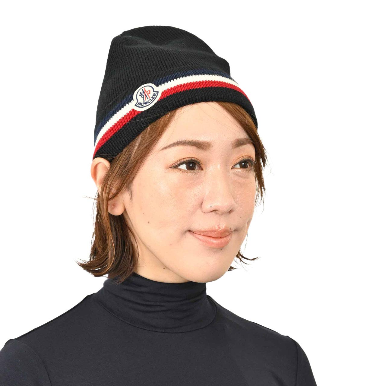 モンクレール MONCLER ニット帽 3B00028 A9575742 ネイビー 2021年秋冬 メンズ レディース