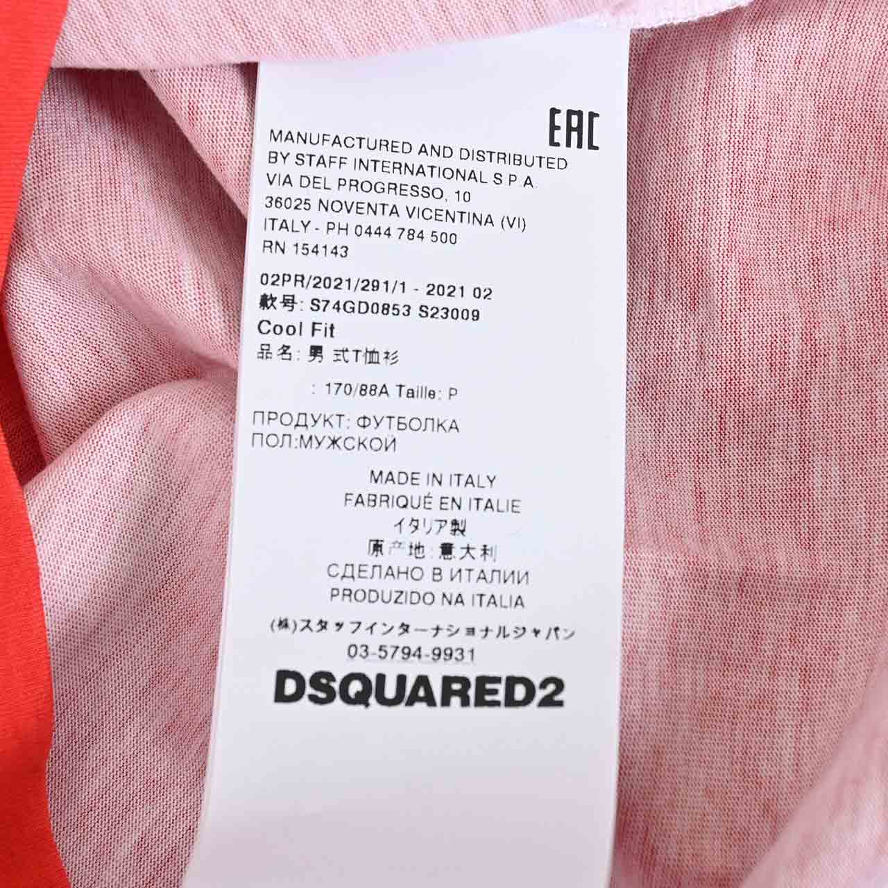 ディースクエアード DSQUARED2 Tシャツ  レッド メンズ季節感夏
