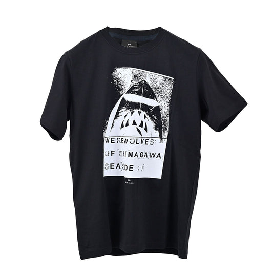 ピーエス　ポール・スミス PS Paul Smith Tシャツ REGULAR FIT CHINAGAWA M2R 011R KP3831 79 ブラック 2023年春夏 メンズ