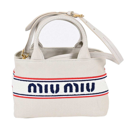 ★ミュウミュウ MIUMIU ハンドバッグ 5BA253 V ORO 2F68 F0354 ベージュ 2023SS  レディース