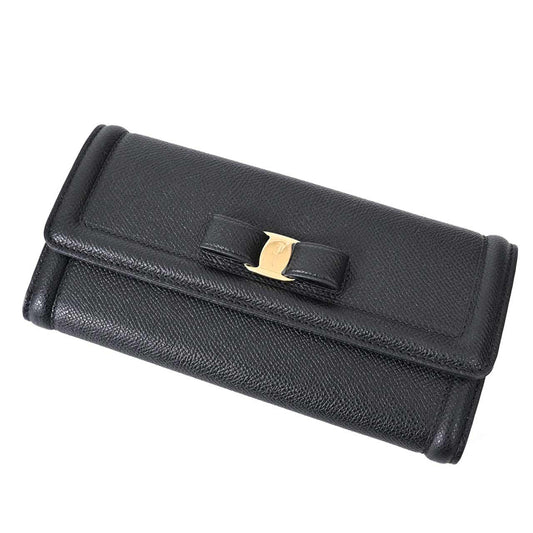 ★サルヴァトーレ フェラガモ Salvatore Ferragamo 長財布 22 D154 0683509 ブラック 2023AW レディース