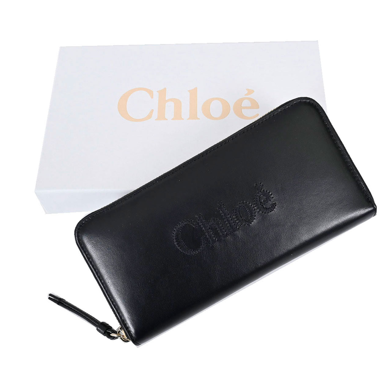 クロエ CHLOE ラウンドファスナー長財布 CHC23AP970I10 001 ブラック 2023AW レディース