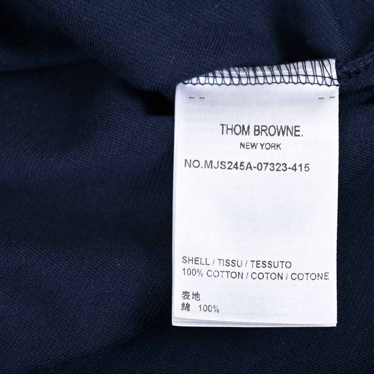 ★トムブラウン Thom Browne クルーネック長袖Ｔシャツ MJS245A 07323 415 ネイビー 2023AW メンズ