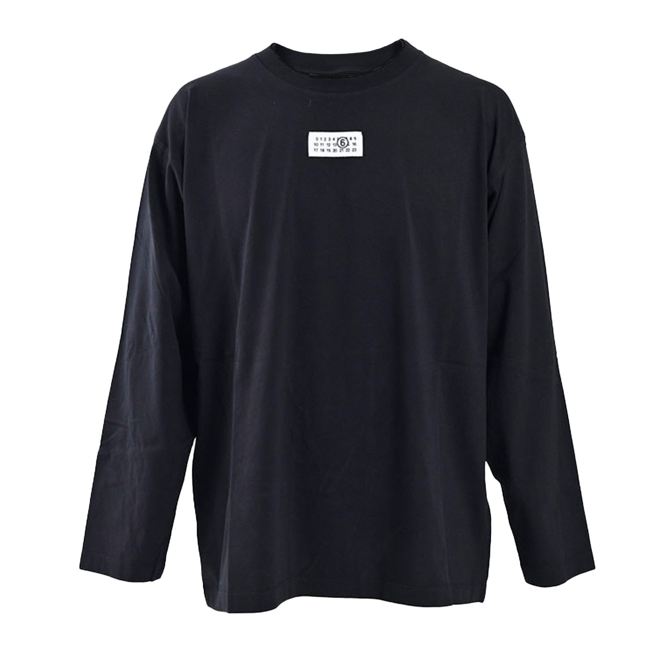 エムエムシックス メゾン マルジェラ MM6 Maison Margiela クルーネック長袖Ｔシャツ S24312 SH0GC0007 900 ブラック 2023AW メンズ