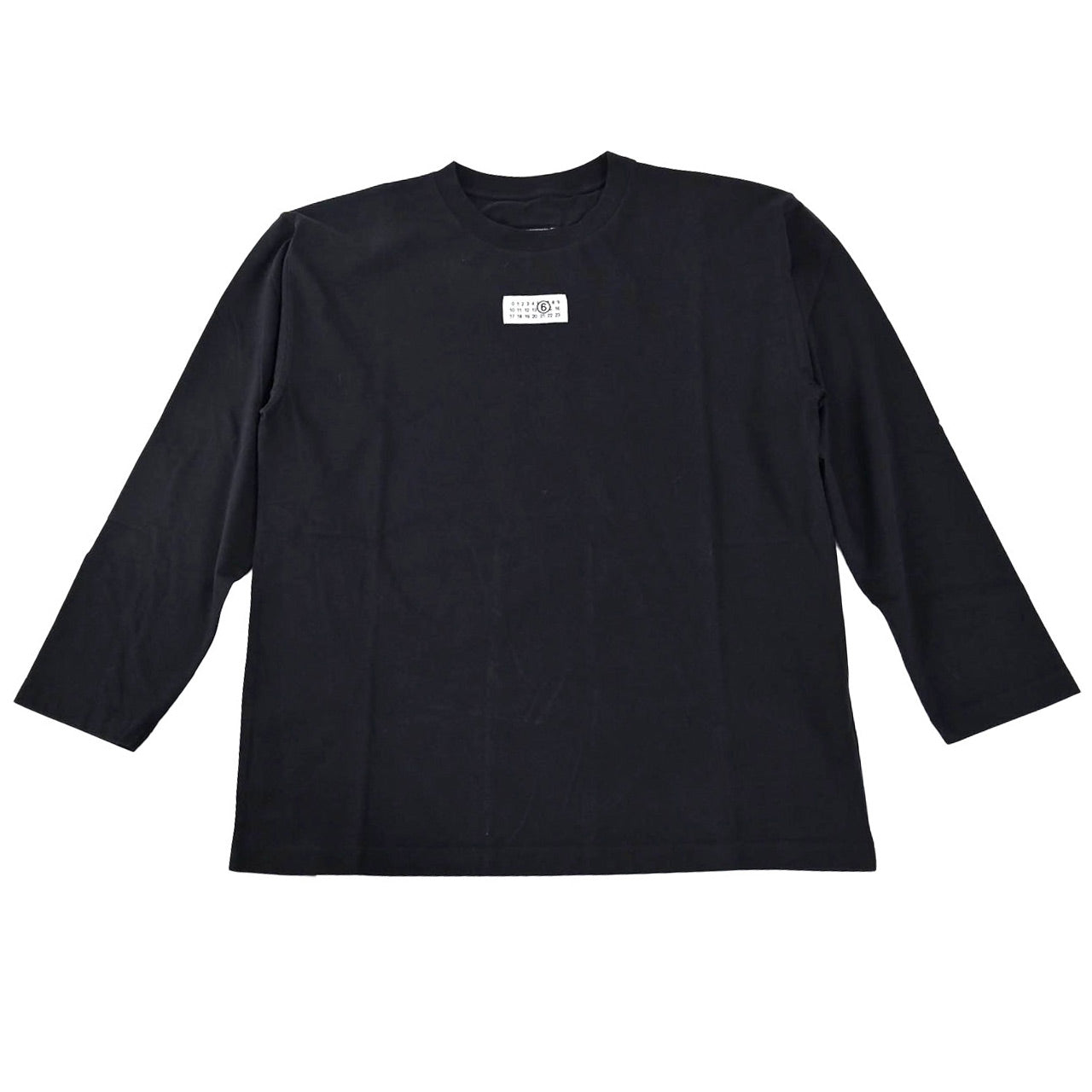 エムエムシックス メゾン マルジェラ MM6 Maison Margiela クルーネック長袖Ｔシャツ S24312 SH0GC0007 900 ブラック 2023AW メンズ