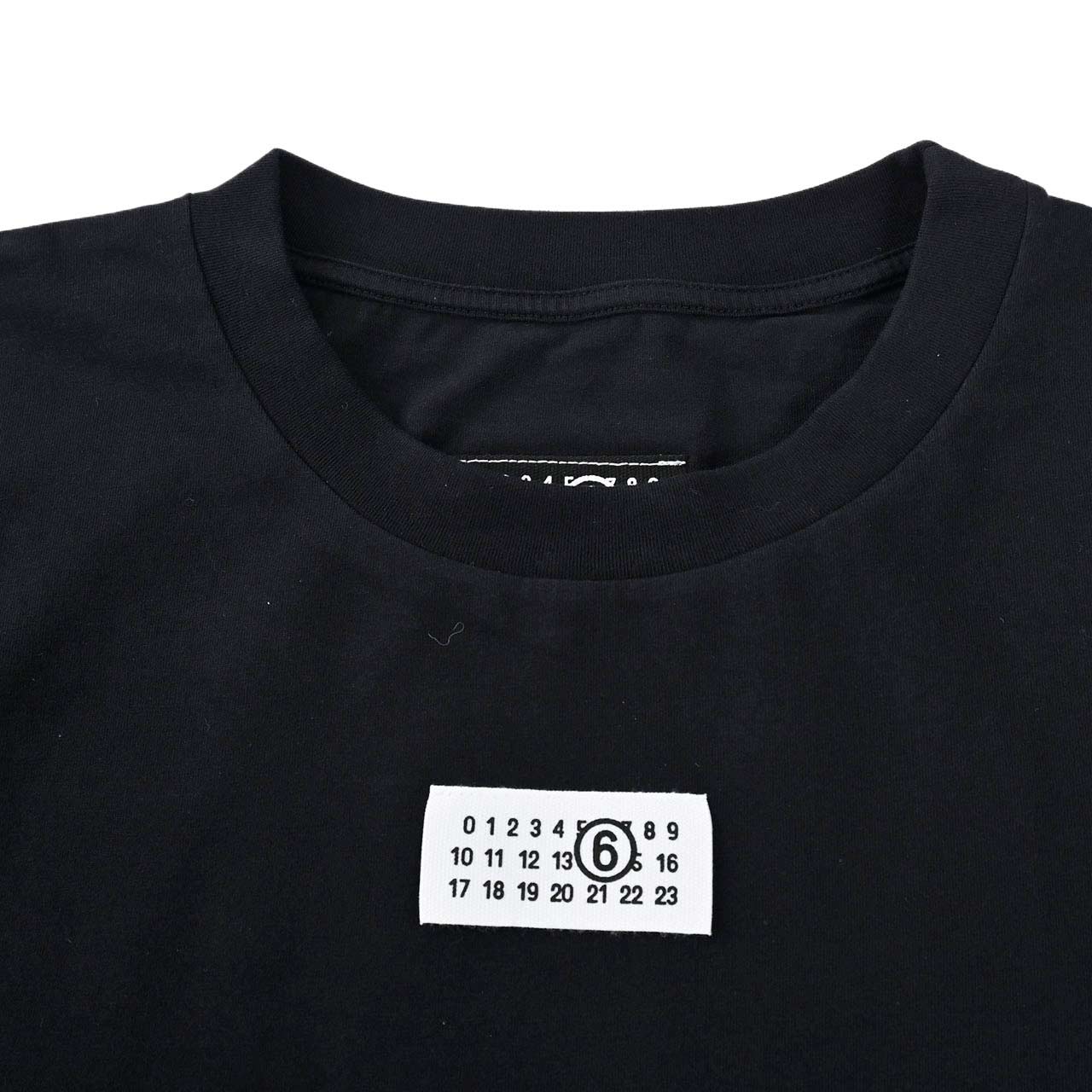 エムエムシックス メゾン マルジェラ MM6 Maison Margiela クルーネック長袖Ｔシャツ S24312 SH0GC0007 900 ブラック 2023AW メンズ