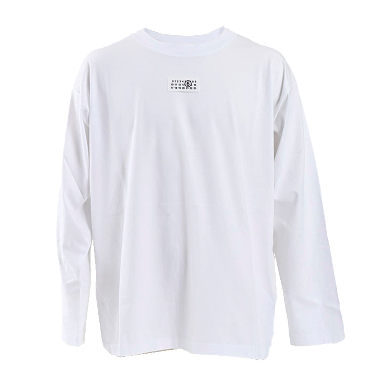 エムエムシックス メゾン マルジェラ MM6 Maison Margiela クルーネック長袖Ｔシャツ S24312 SH0GC0007 100 ホワイト 2023AW メンズ