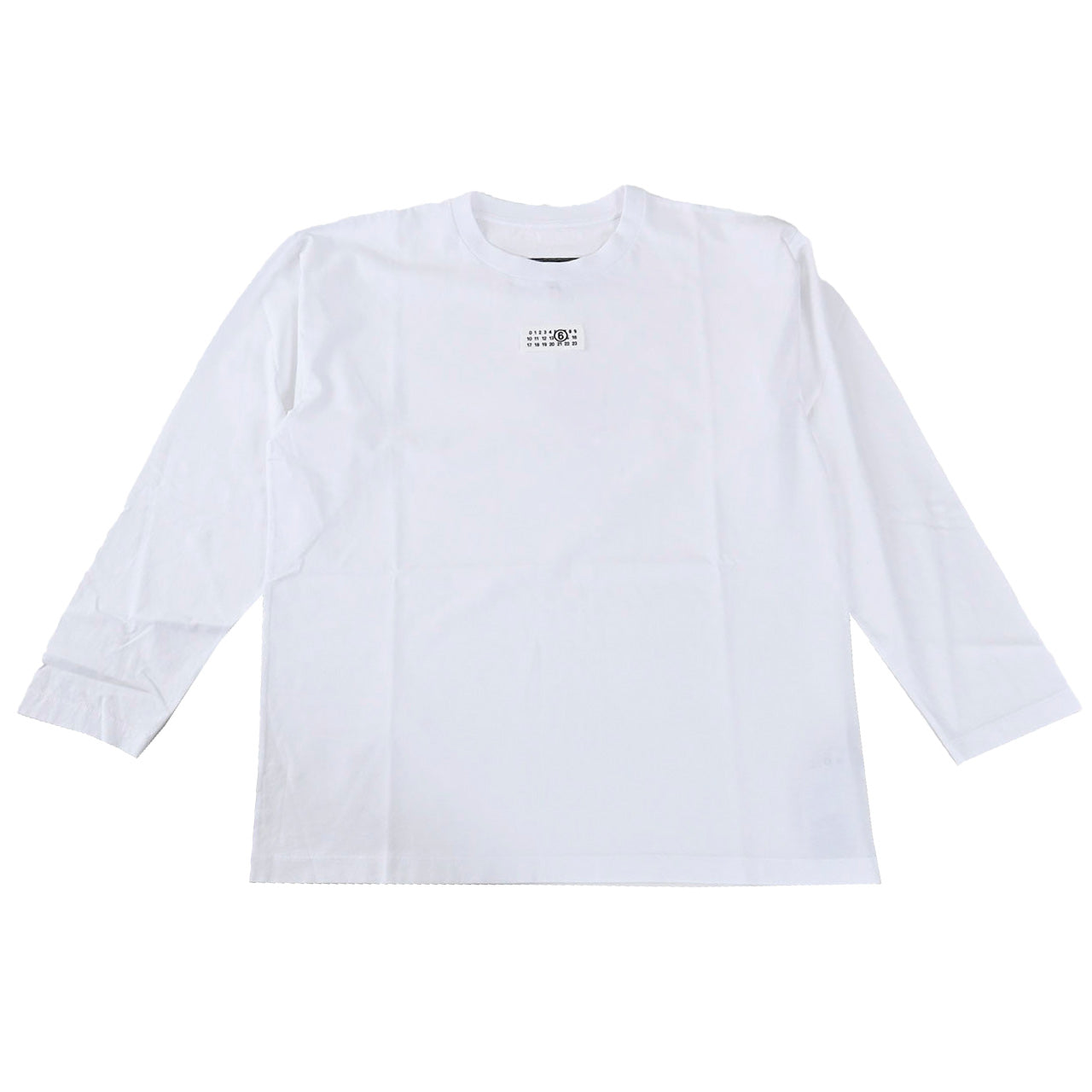 エムエムシックス メゾン マルジェラ MM6 Maison Margiela クルーネック長袖Ｔシャツ S24312 SH0GC0007 100 ホワイト 2023AW メンズ