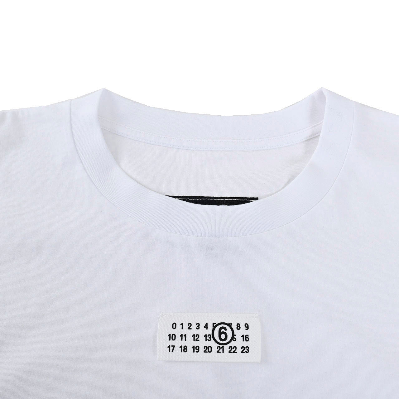 エムエムシックス メゾン マルジェラ MM6 Maison Margiela クルーネック長袖Ｔシャツ S24312 SH0GC0007 100 ホワイト 2023AW メンズ