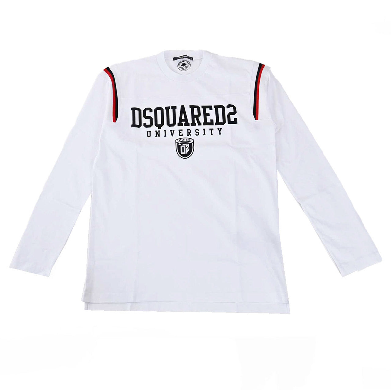 ディースクエアード DSQUARED2 クルーネック長袖Ｔシャツ S74GD1218 S24658 Varsity Fit Tee 100 ホワイト 2024SS メンズ